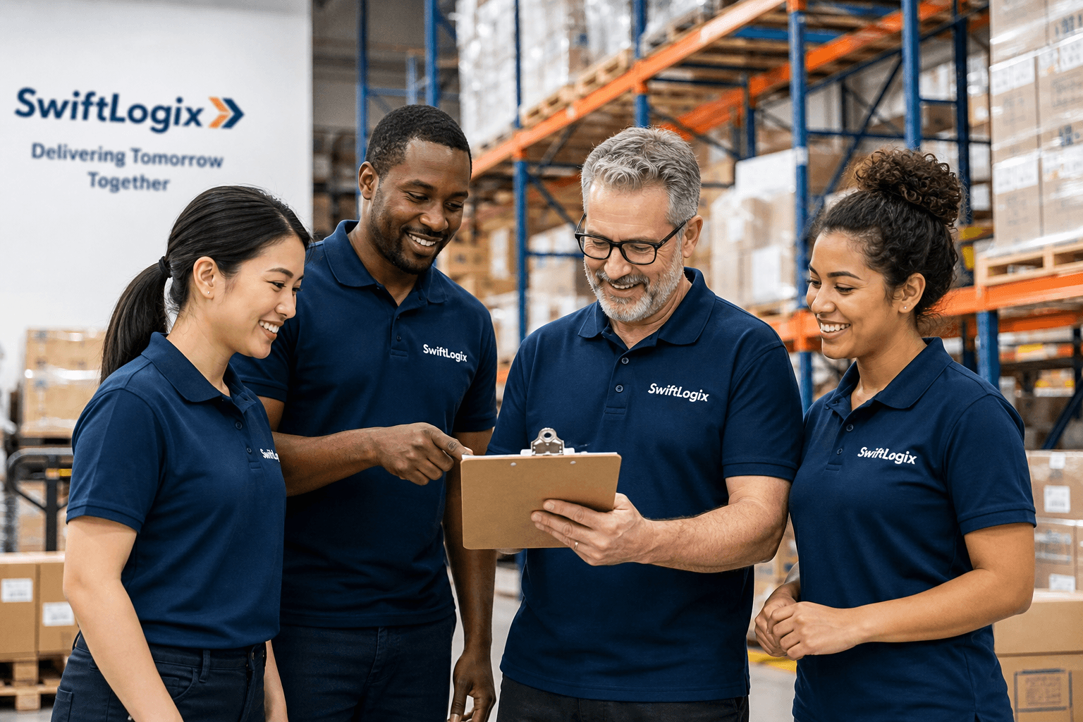 FGM team collaborating in warehouse